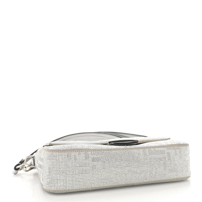 Fendi Crystal Vitello Laminato FF Medium Baguette Crystal Argento 4 of 12