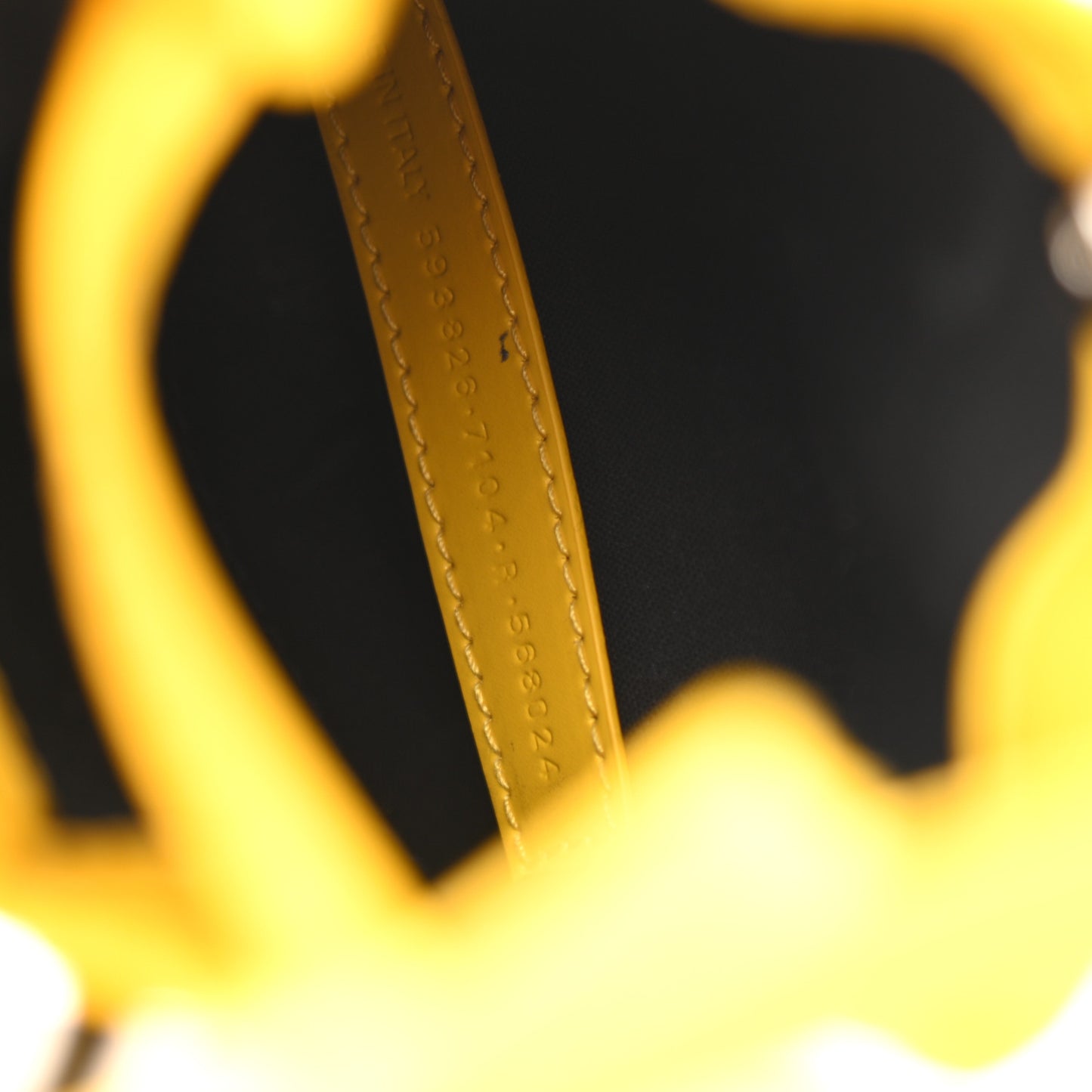 X THE SIMPSONS Smooth Calfskin Logo Shopping Phone Holder Bag Bumblebee Yellow