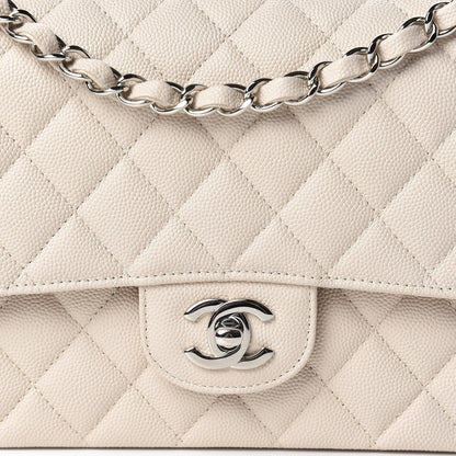 Chanel Caviar Quilted Medium Double Flap Light Beige 8 of 11