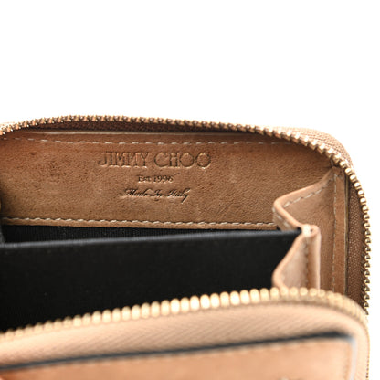 Jimmy Choo Calfskin Filipa Star Compact Zip Around Wallet Antelope Antique 6 of 7
