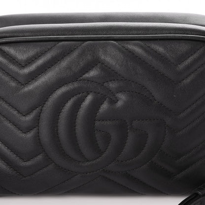 Gucci Calfskin Matelasse Small GG Marmont Chain Shoulder Bag Black 14 of 14