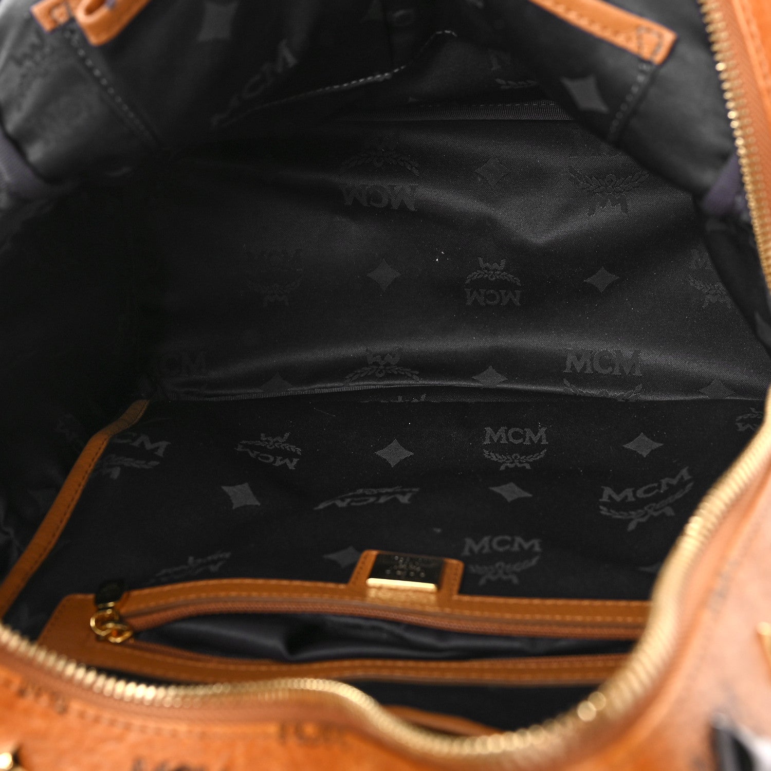 MCM Visetos Studded Medium Stark M Backpack Cognac 5 of 8