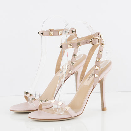 Valentino Garavani Nappa Rockstud Ankle Strap 100mm Sandals 35 Poudre 3 of 7