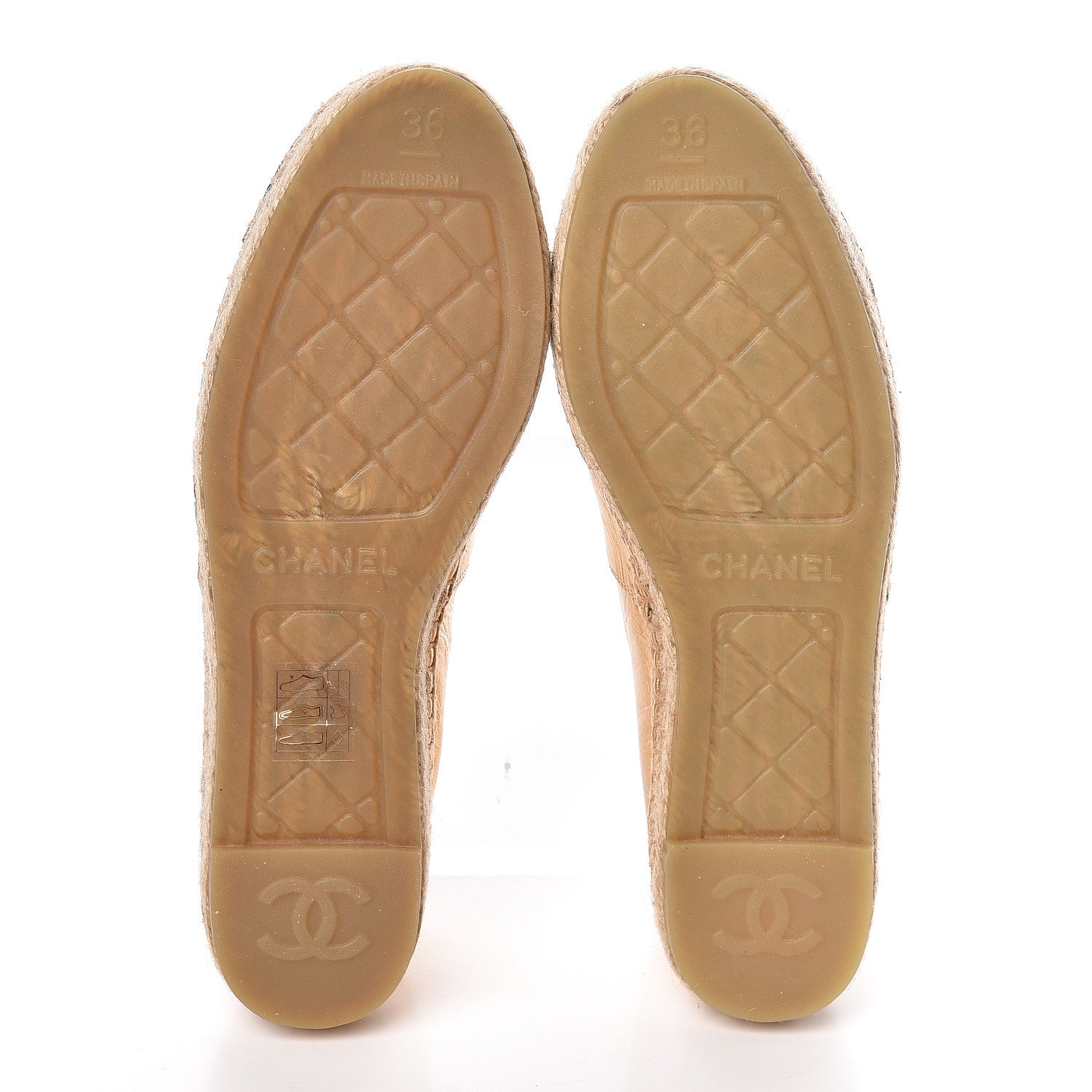 Chanel Laminated Lambskin Grosgrain CC Espadrilles 36 Gold Black 5 of 10