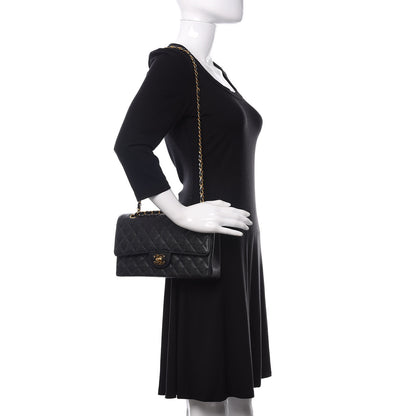 Chanel Caviar Quilted Medium Double Flap Navy 2 of 12