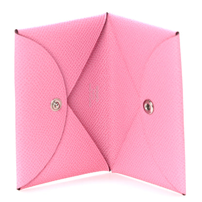 Hermes Epsom Calvi Card Case 5P Pink 5 of 10