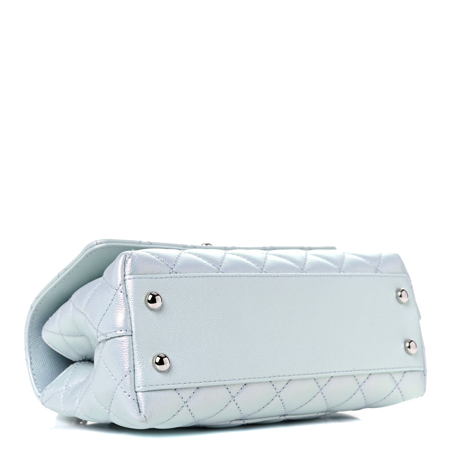 Chanel Iridescent Caviar Quilted Mini Coco Handle Flap Light Blue 4 of 10