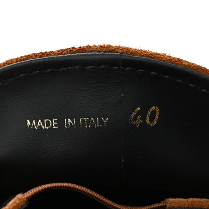 Prada Suede Metal Triangle Logo 20mm Loafers 40 Light Brown 7 of 10
