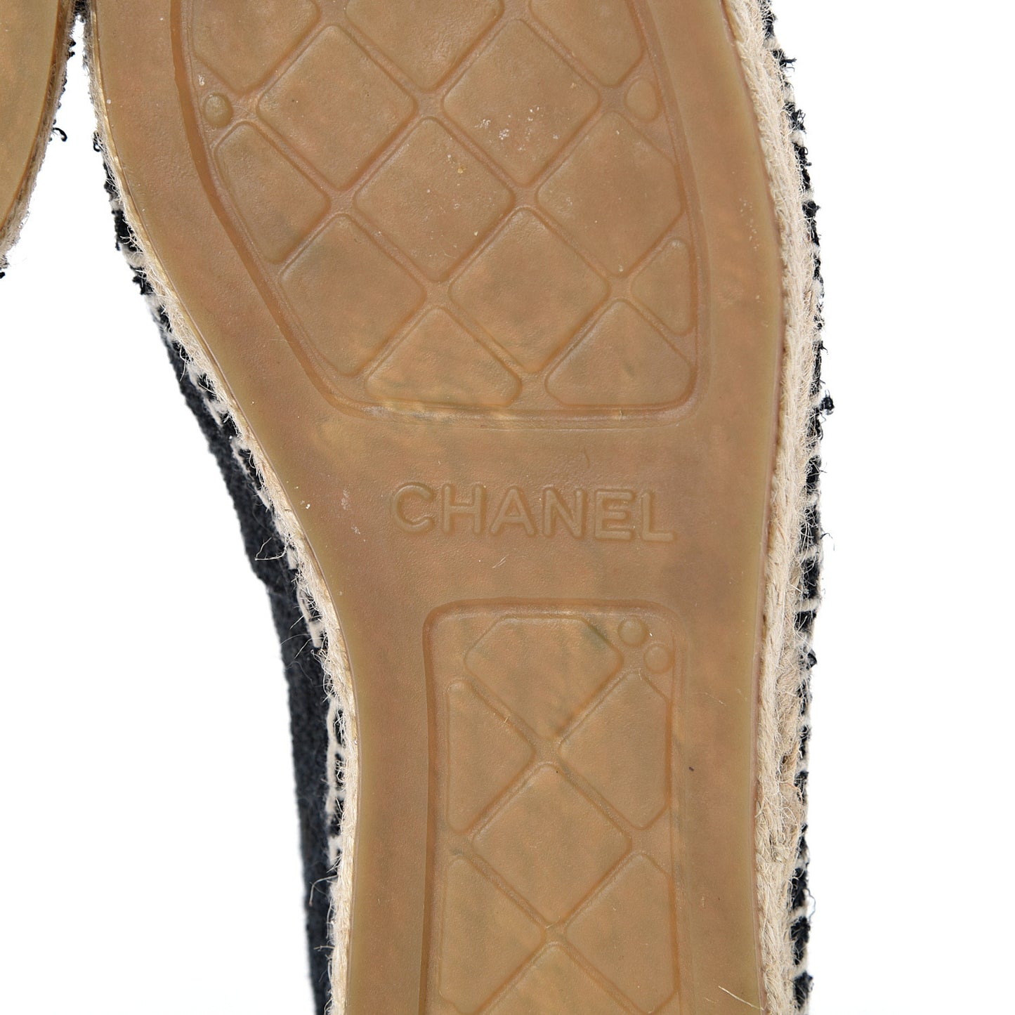 Fabric Patent Calfskin CC Espadrilles 36 Black