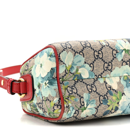 Gucci GG Supreme Monogram Blooms Mini Boston Navy Blue Hibiscus 9 of 10