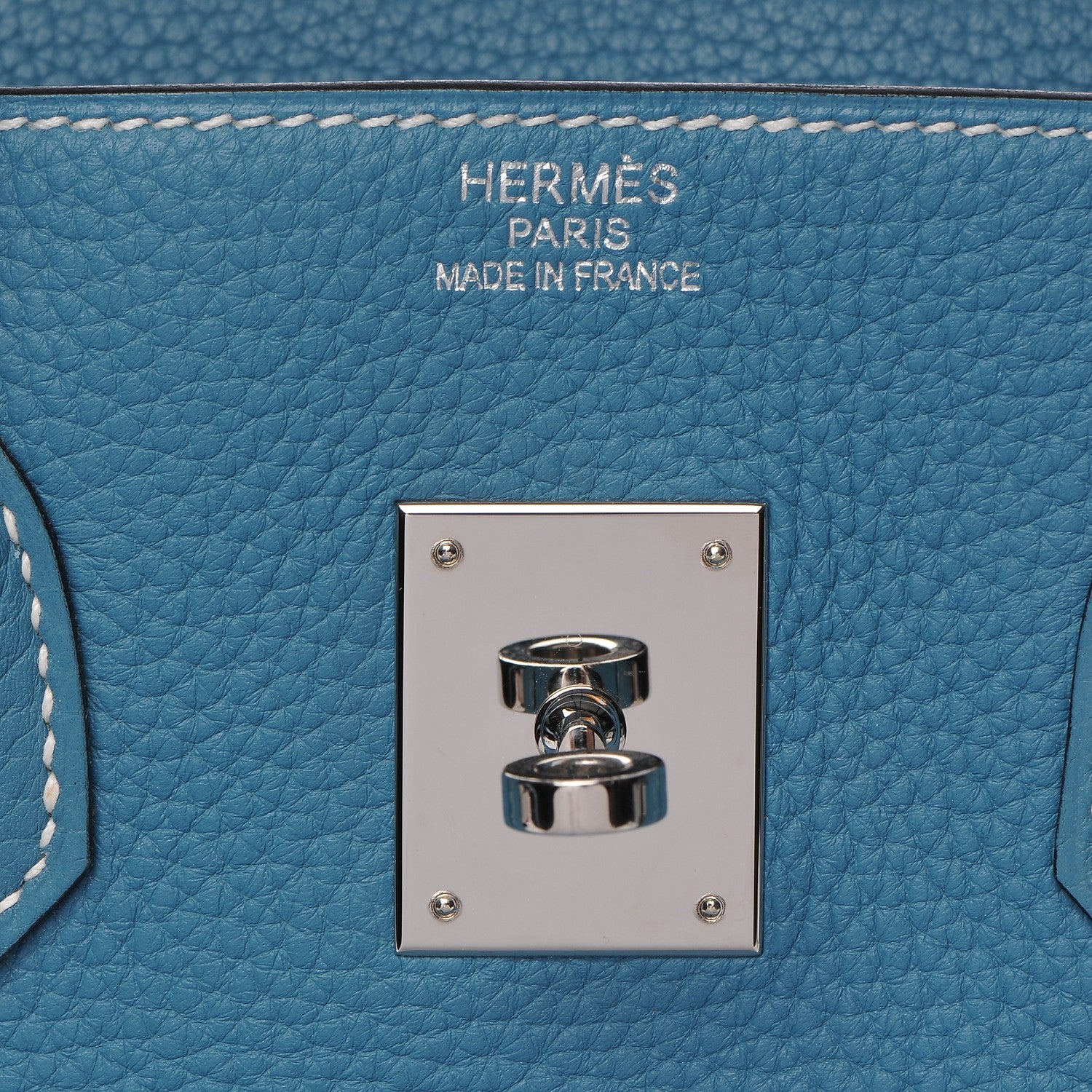 Hermes Taurillon Clemence Birkin 35 Blue Jean 20 of 27