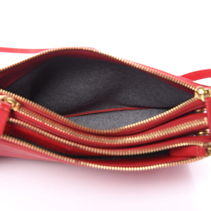 Celine Lambskin Small Trio Crossbody Bag Red 7 of 18