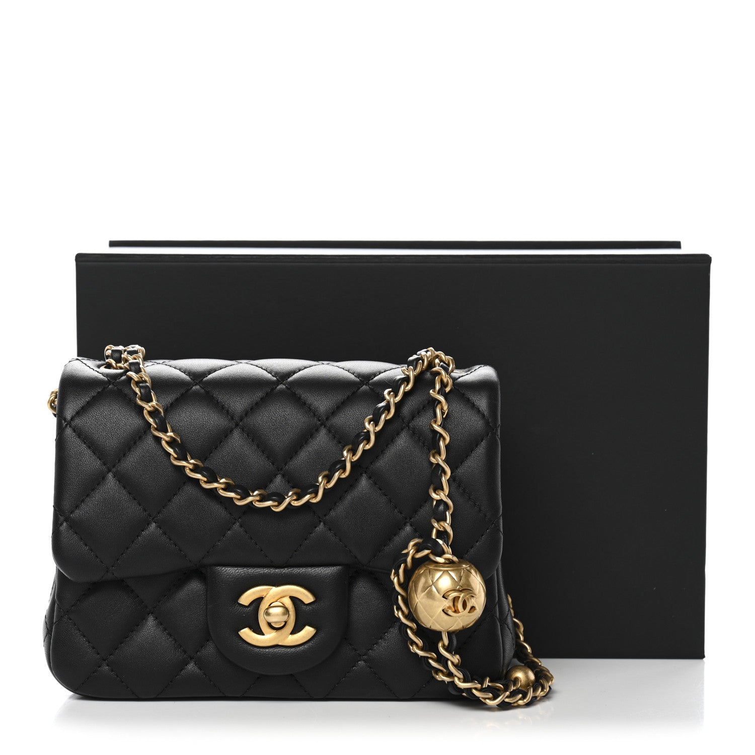 Chanel Lambskin Quilted Mini Pearl Crush Flap Black 10 of 10