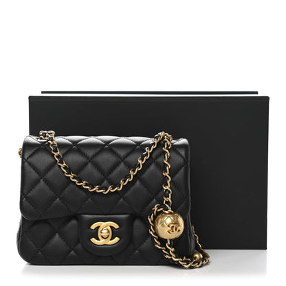 Chanel Lambskin Quilted Mini Pearl Crush Flap Black 10 of 10