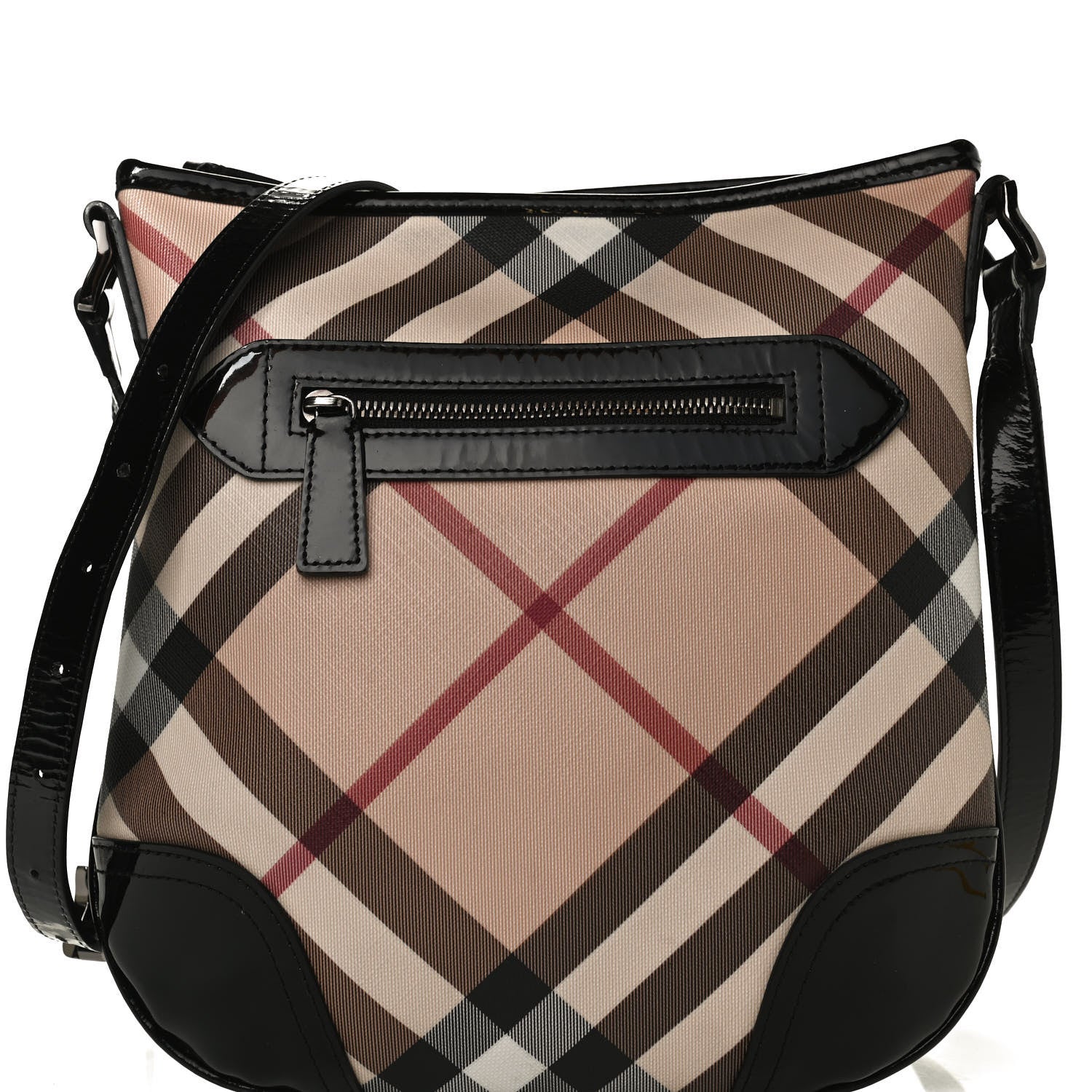 Burberry Patent Nova Check Dryden Crossbody Bag Black 8 of 12