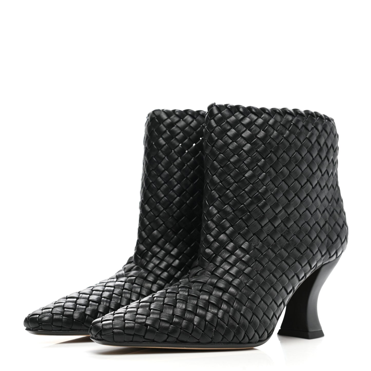 Nappa Intrecciato Ankle Boots 39 Black