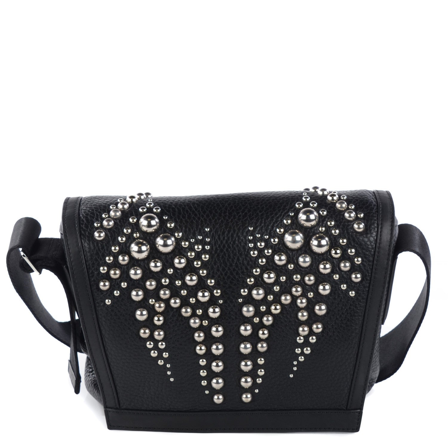 Alexander Wang Bovine Studded Runway Messenger Black Rhodium Hardware 1 of 8