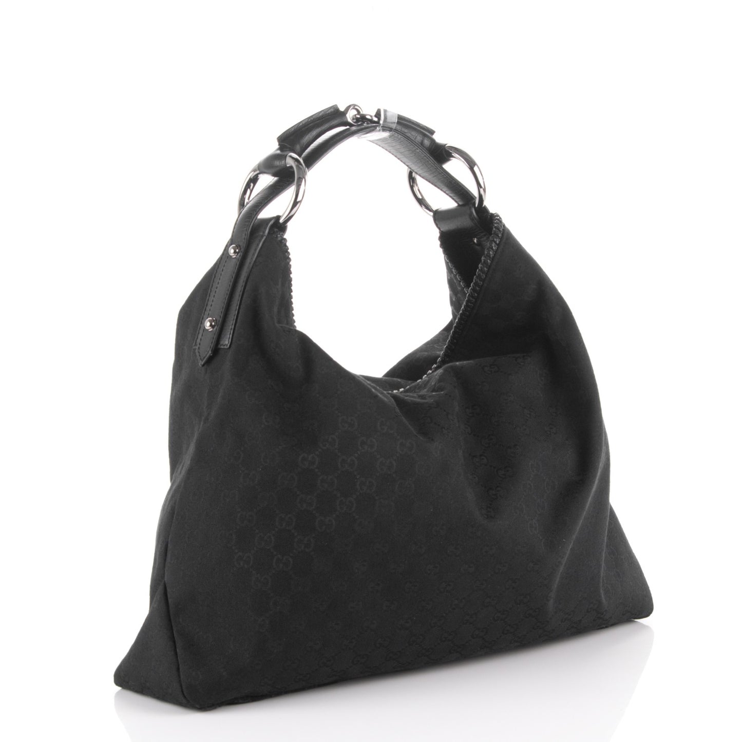 Monogram Large Horsebit Chain Hobo Black