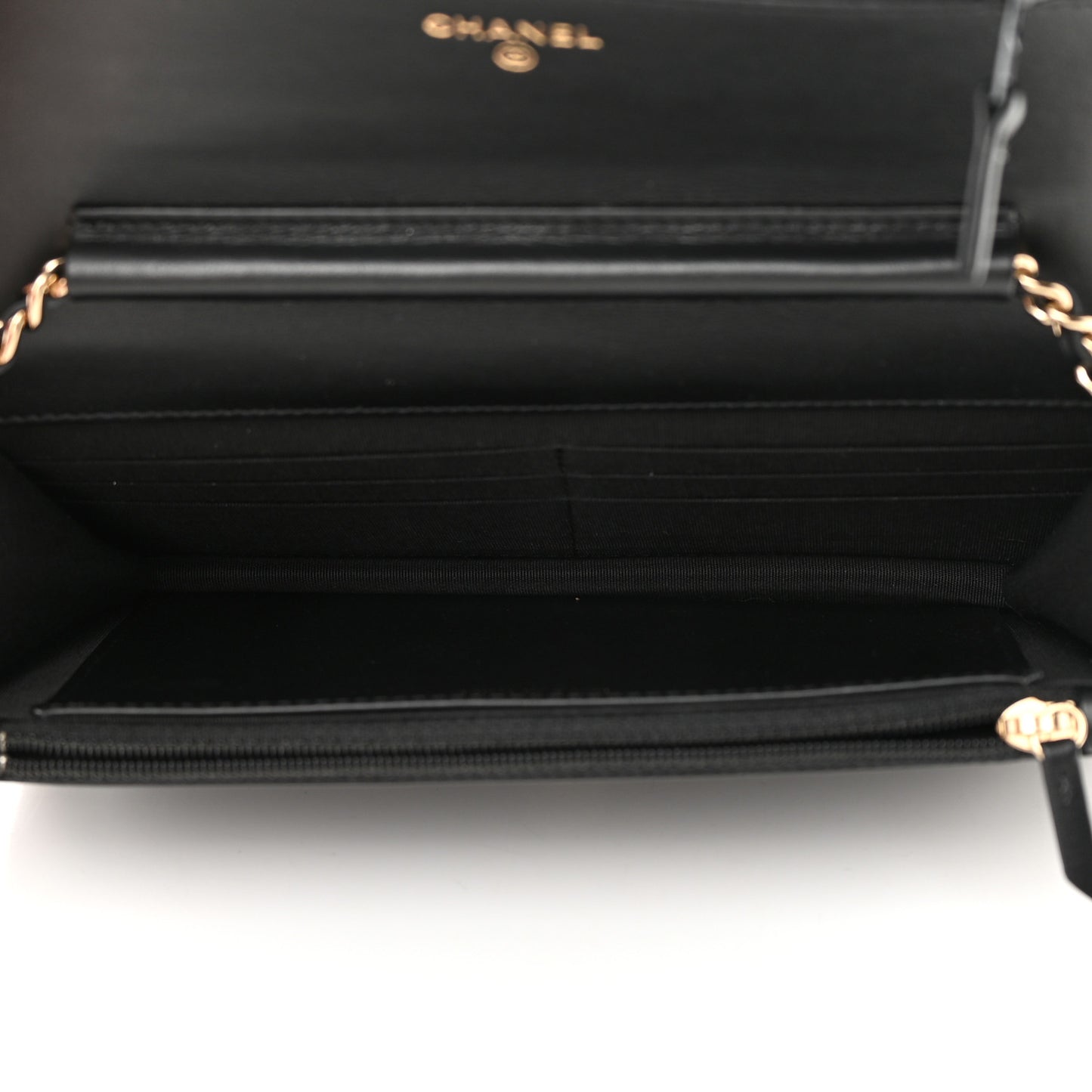 Caviar Quilted CC Filigree Wallet On Chain WOC Black