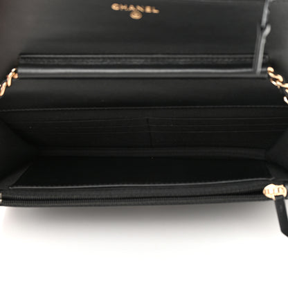 Chanel Caviar Quilted CC Filigree Wallet On Chain WOC Black 5 of 13