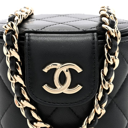 Chanel Lambskin Quilted Mini Vanity Case With Chain Black 8 of 10