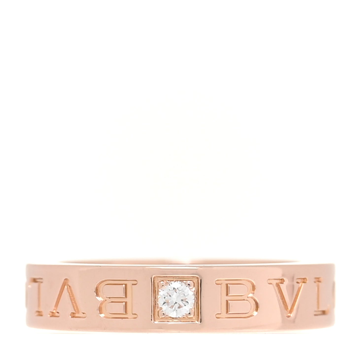 18K Rose Gold Diamond B.Zero1 Essential Band Ring 47 4