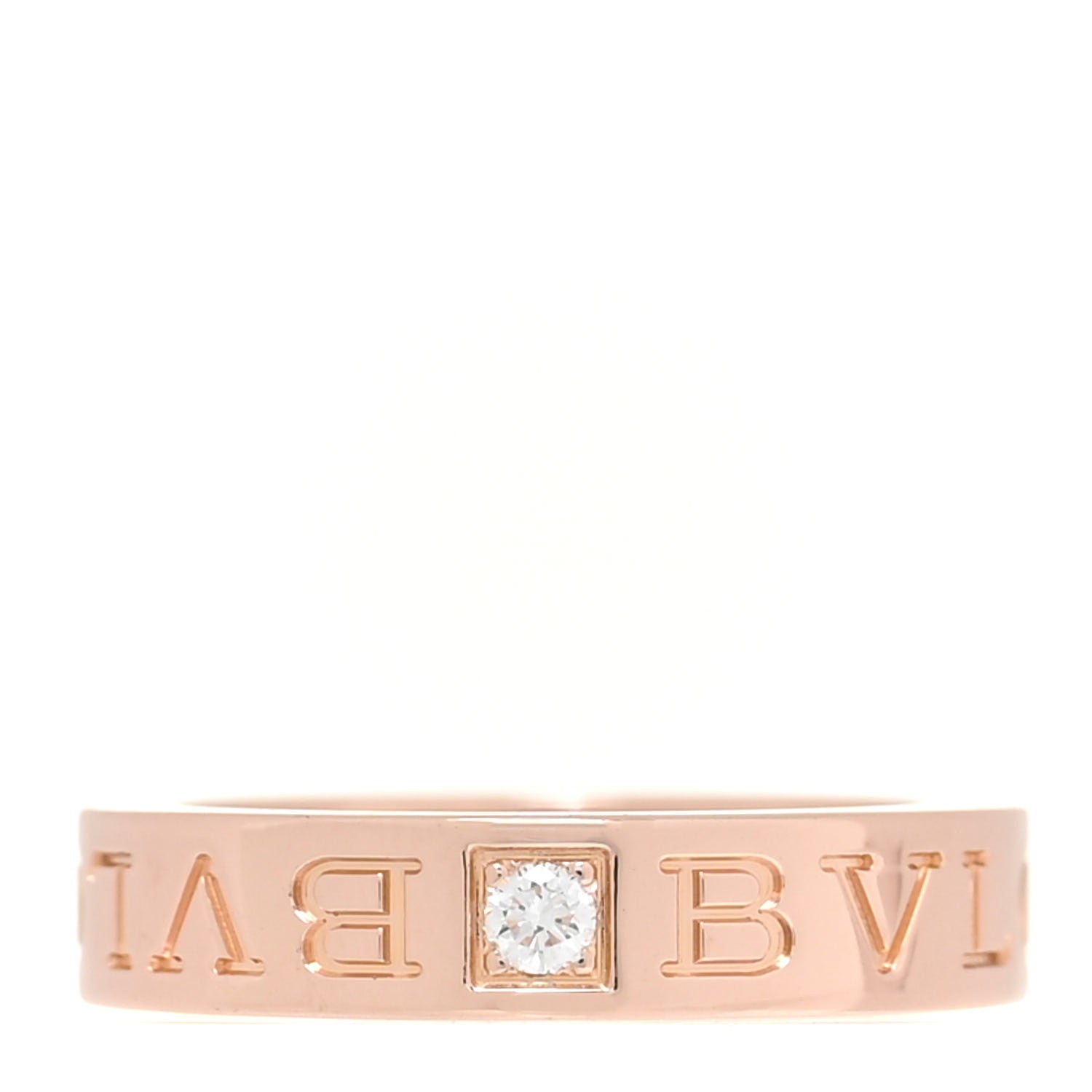 Bulgari 18K Rose Gold Diamond B.Zero1 Essential Band Ring 47 4 1 of 4