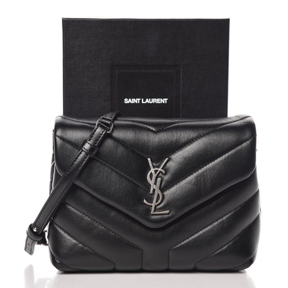 Saint Laurent Calfskin Y Quilted Monogram Toy Loulou Crossbody Bag Black 12 of 12