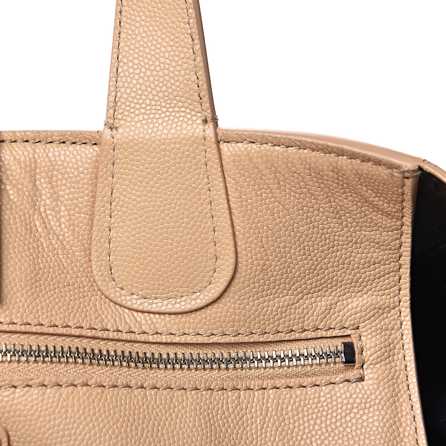 Chanel Caviar Stitched Small Shopping Tote Beige 6 of 12