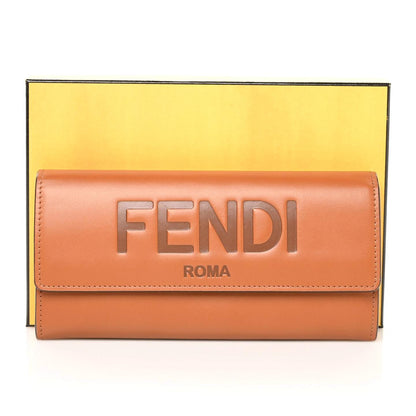 Fendi Vitello King Tamponato Logo Embossed Continental Wallet Cuoio 7 of 7