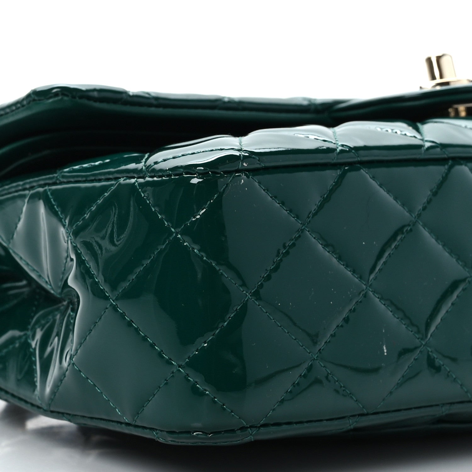 Chanel Patent Calfskin Quilted Medium Double Flap Green 8 of 9