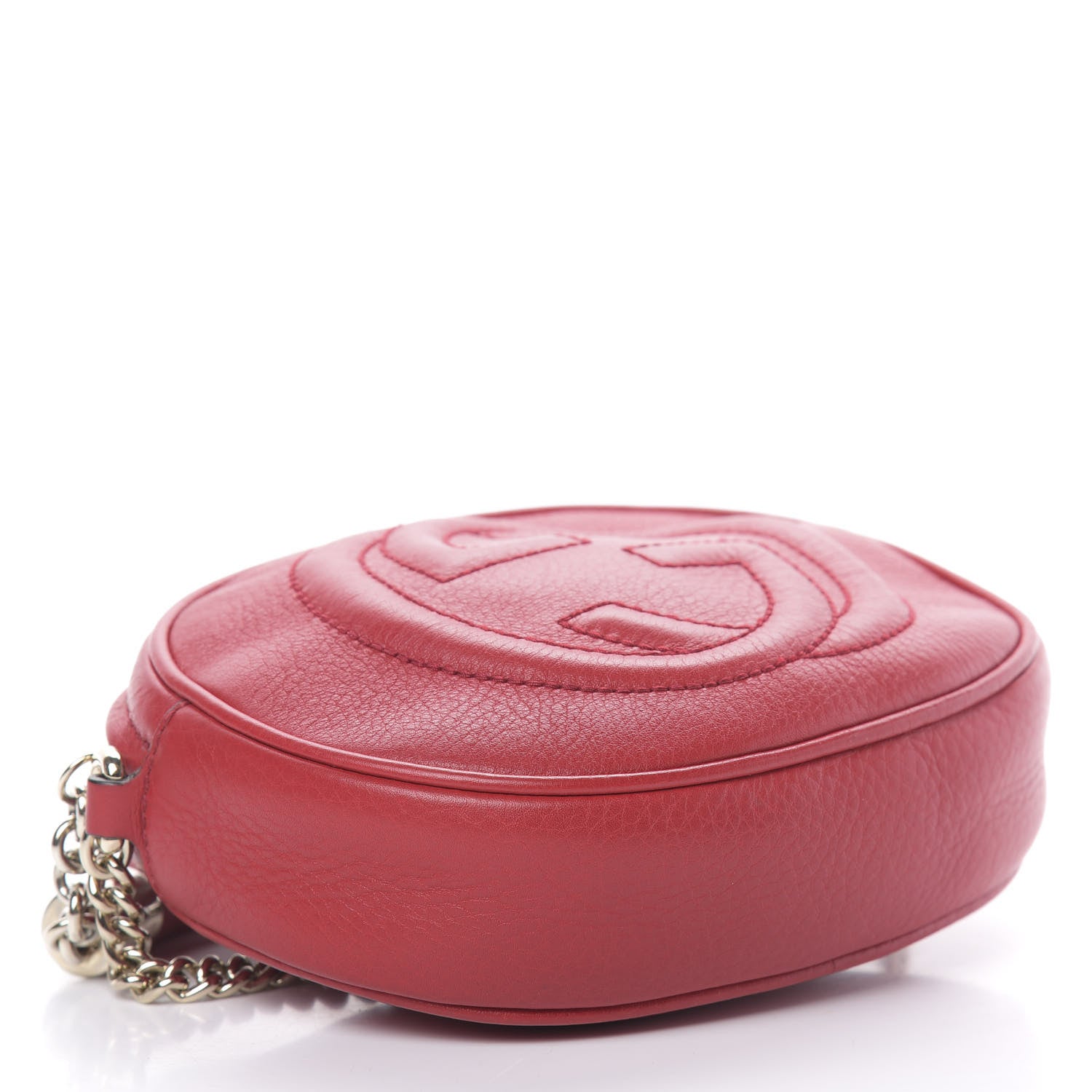 Gucci Pebbled Calfskin Mini Soho Chain Bag Tabasco Red 4 of 11