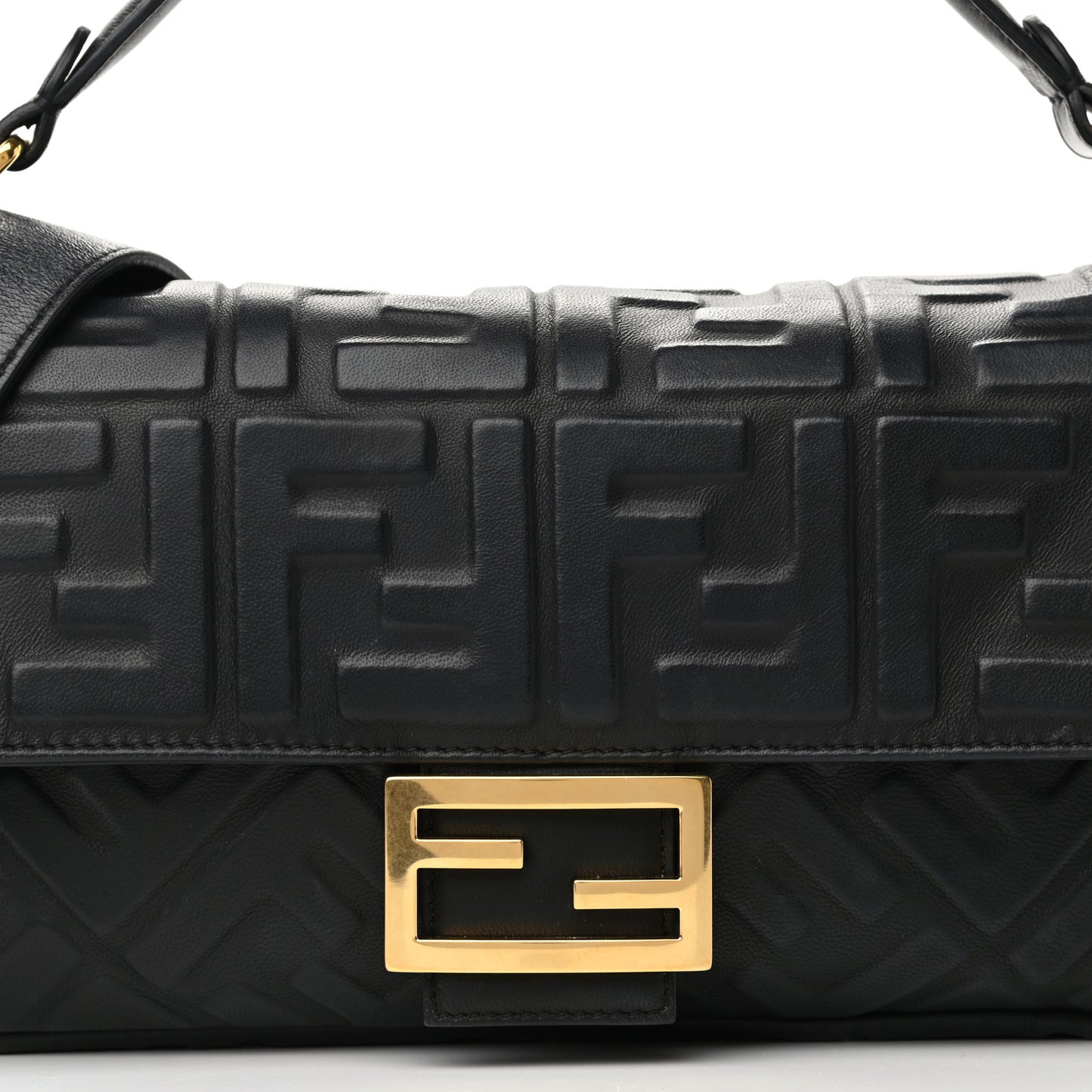 Nappa FF 1974 Embossed Baguette Black