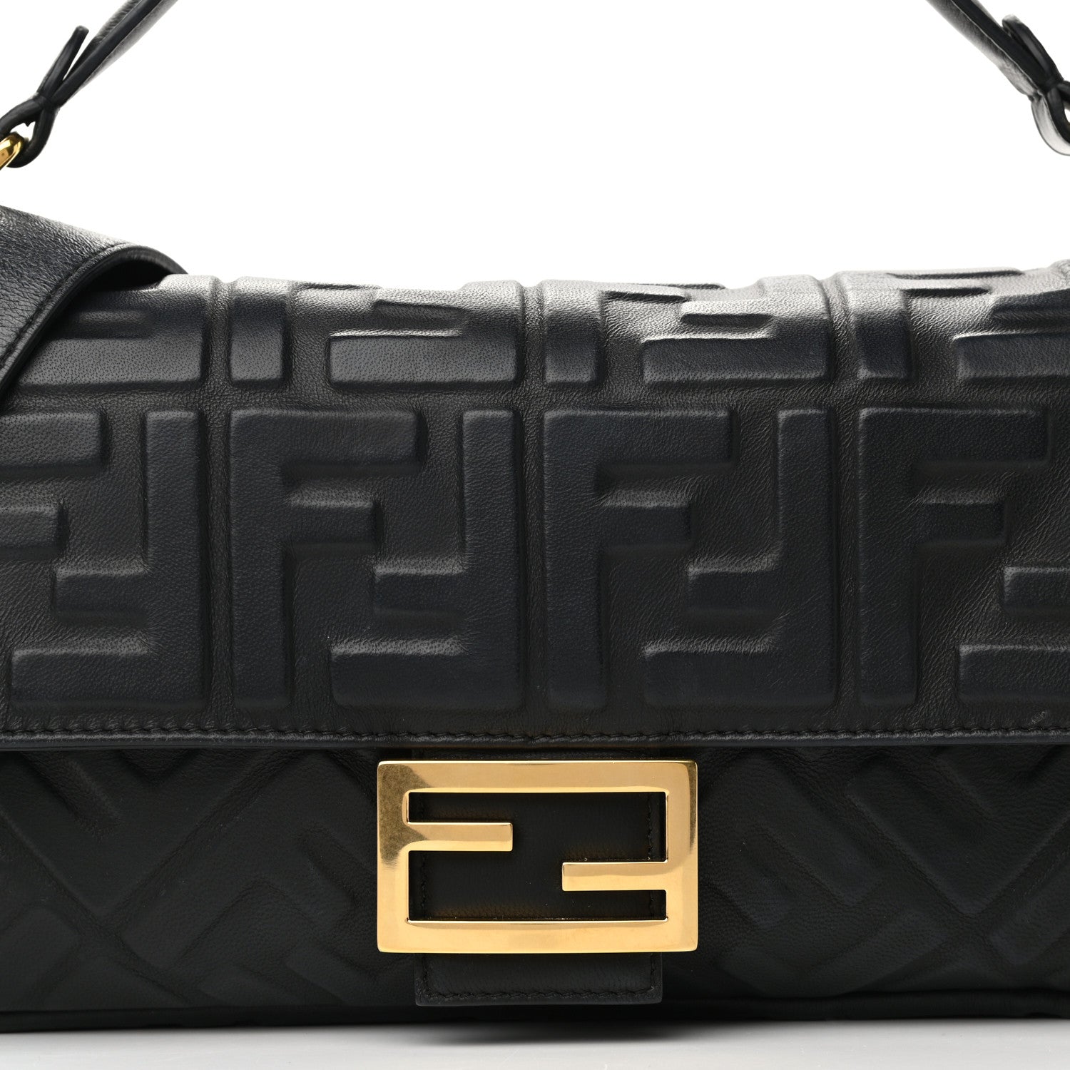 Fendi Nappa FF 1974 Embossed Baguette Black 7 of 9