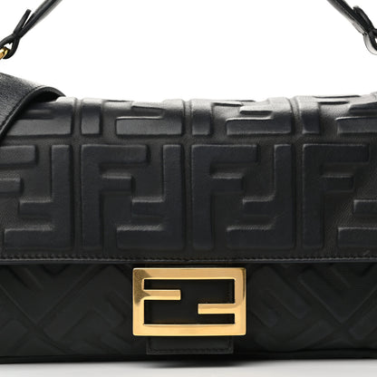 Fendi Nappa FF 1974 Embossed Baguette Black 7 of 9