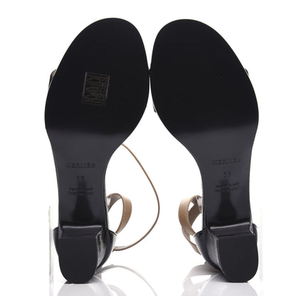 Hermes Calfskin Patent Epsom Manege Sandals 36 Black 6 of 10