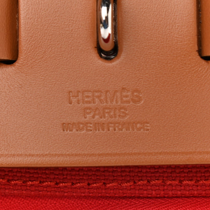 Hermes Vache Hunter Toile Herbag Zip 39 MM Rouge Tomate Natural 7 of 11