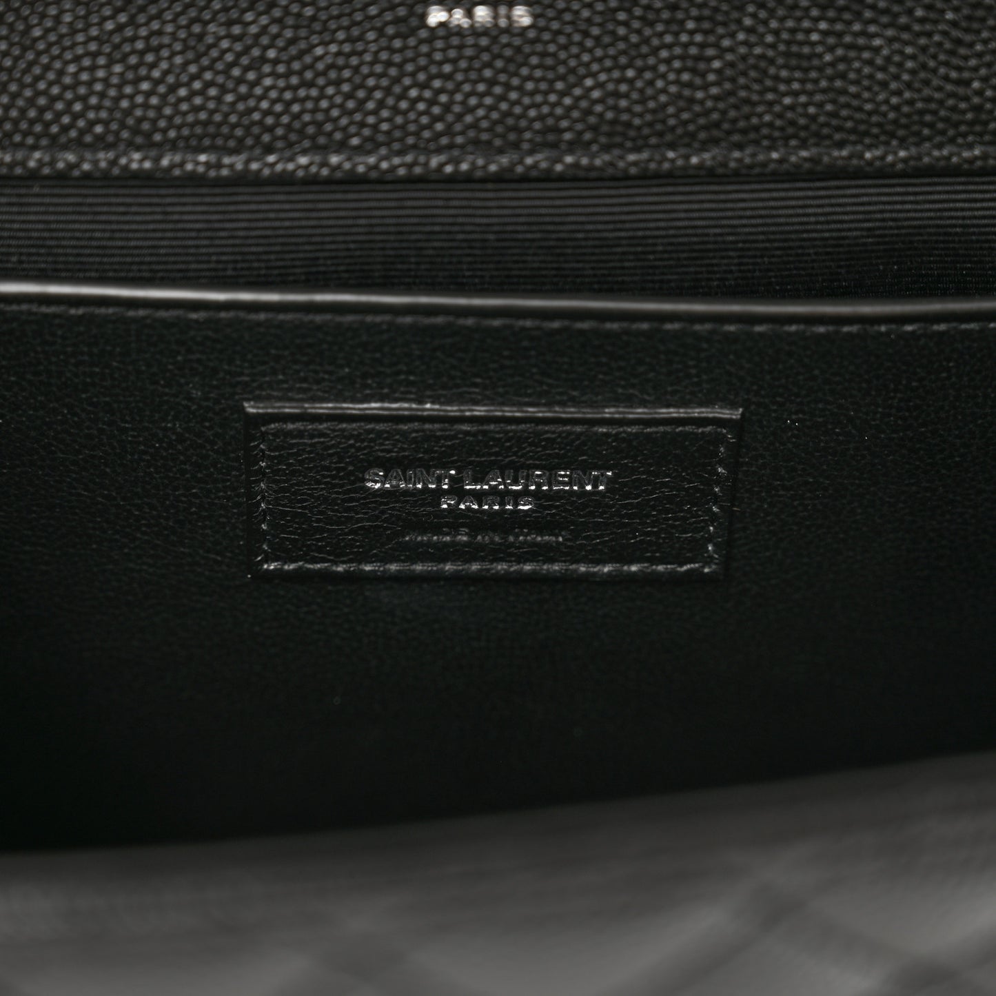 Grain De Poudre Textured Mixed Matelasse Triquilt Medium Monogram Satchel Black