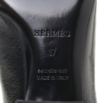 Hermes Goatskin Paradis Mules 37 Black 7 of 8