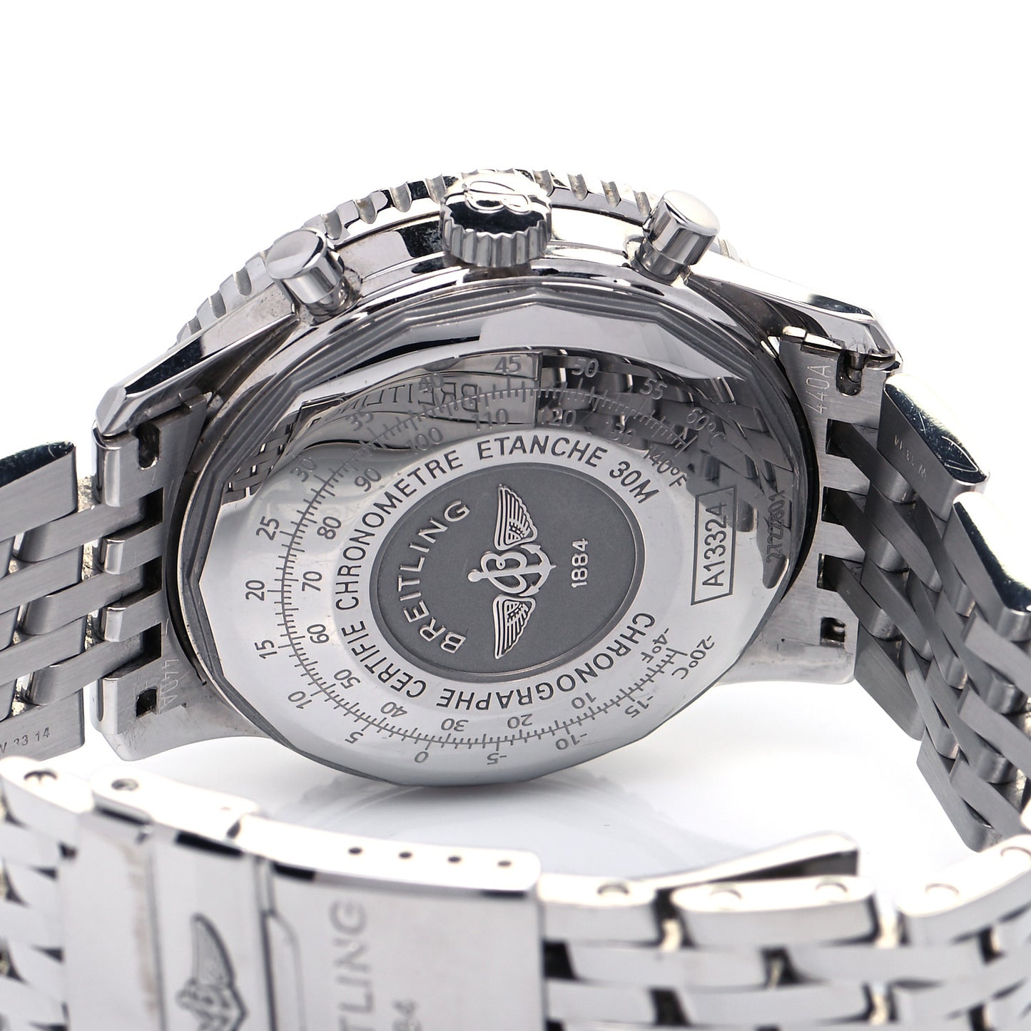 Stainless Steel 41mm Navitimer Automatic Watch Black A1332412