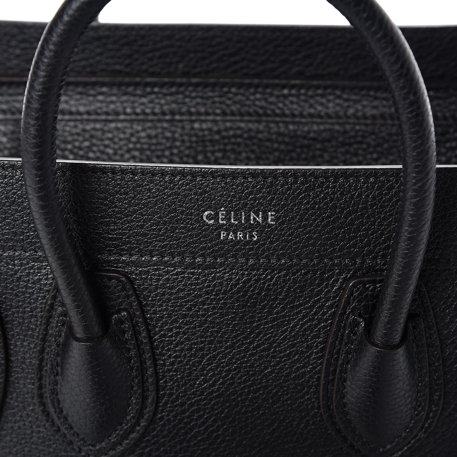 Celine Drummed Calfskin Nano Luggage Black 6 of 8