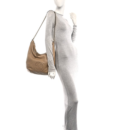 Gucci Pebbled Calfskin Medium Soho Chain Hobo Camelia 2 of 10