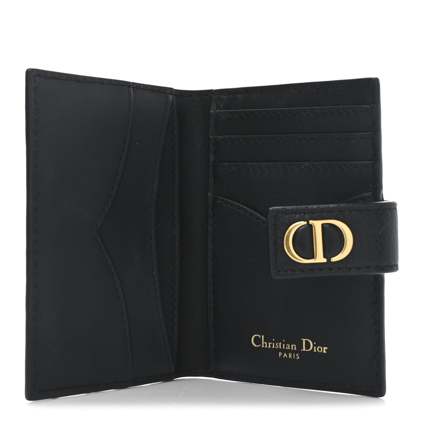 Supple Calfskin Cannage Caro Dandelion Card Holder Black