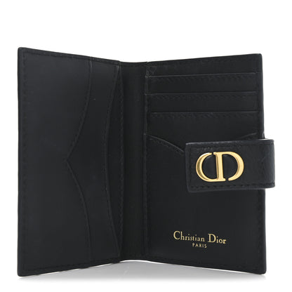 Christian Dior Supple Calfskin Cannage Caro Dandelion Card Holder Black 5 of 6