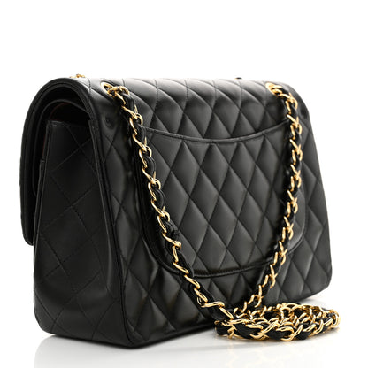 Chanel Lambskin Quilted Jumbo Double Flap Black 2 of 14