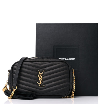 Saint Laurent Grain De Poudre Matelasse Monogram Mini Lou Camera Bag Black 18 of 18