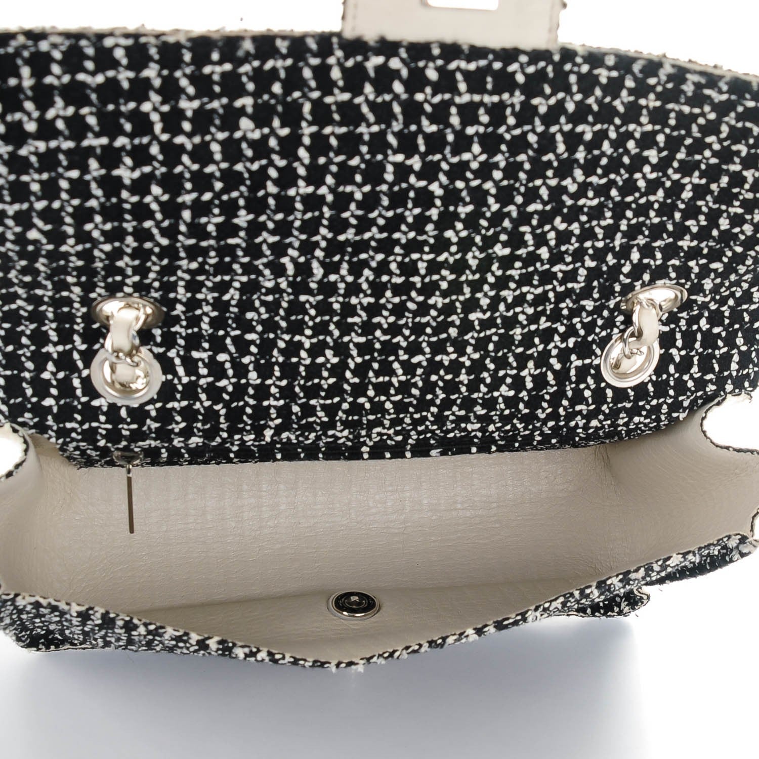 Chanel Tweed Medium Single Flap Black White 5 of 8