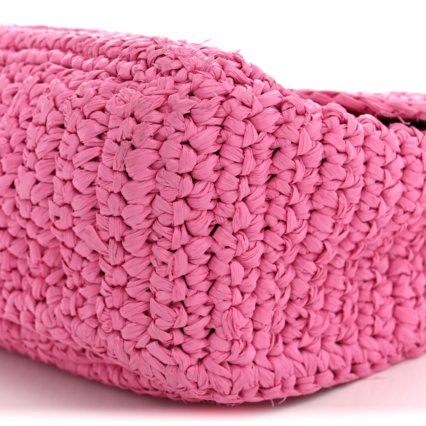 Raffia Calfskin Monogram Medium Niki Chain Satchel Bright Pink