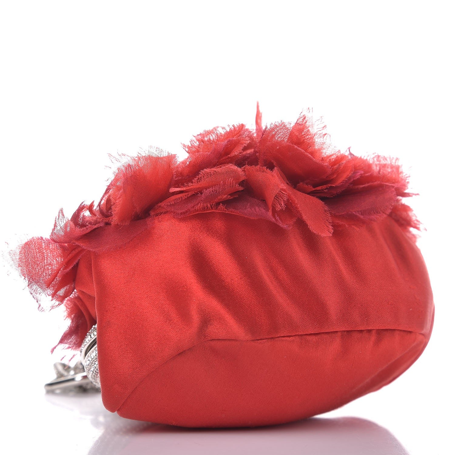 Valentino Garavani Satin Crystal Clutch Red 4 of 7