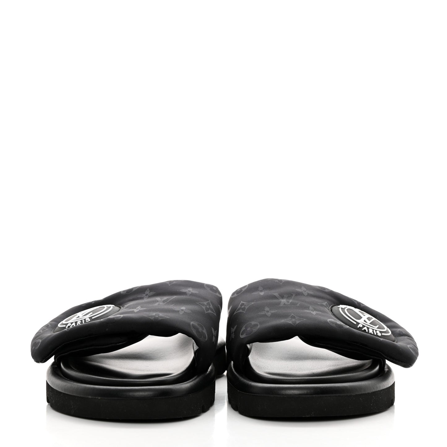 Nylon Monogram Eclipse Womens Pool Pillow Comfort Mules 36 Black
